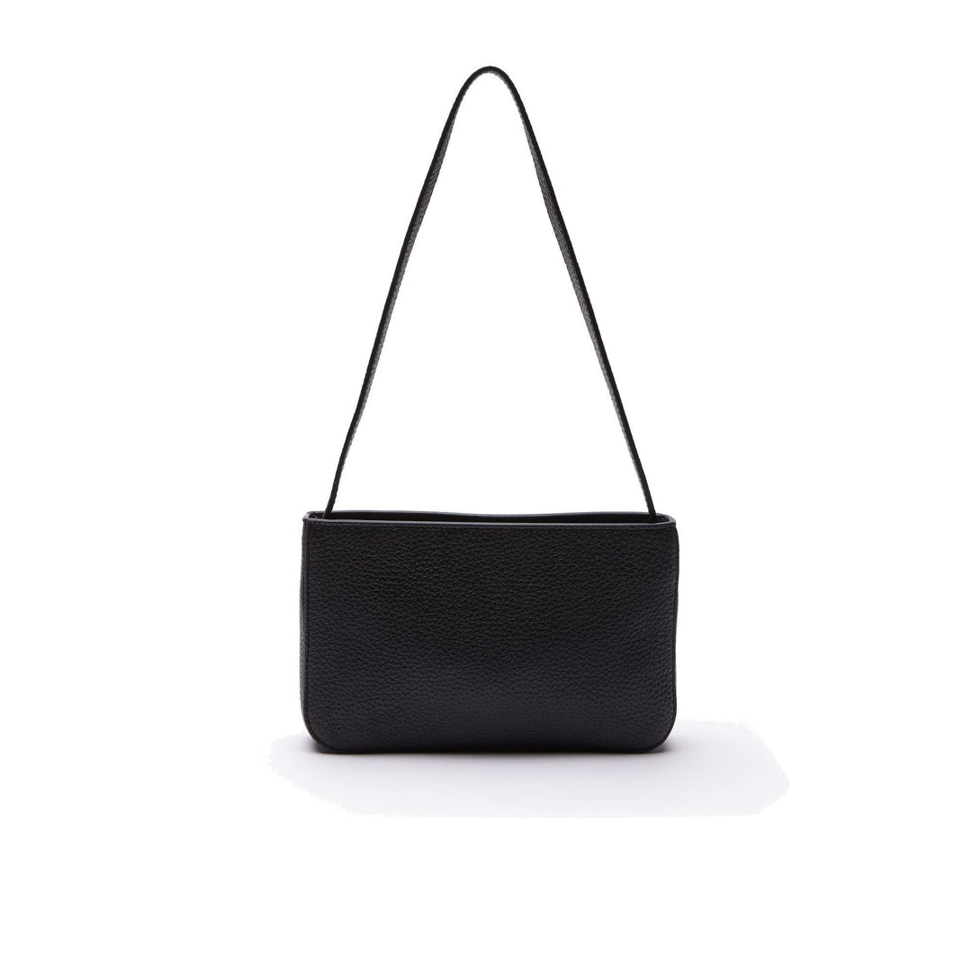 Lacoste Damen Handtasche,Leder (100% Rindsleder),20x12.5x4cm Noir Einheitsgrösse, Noir Einheitsgröss