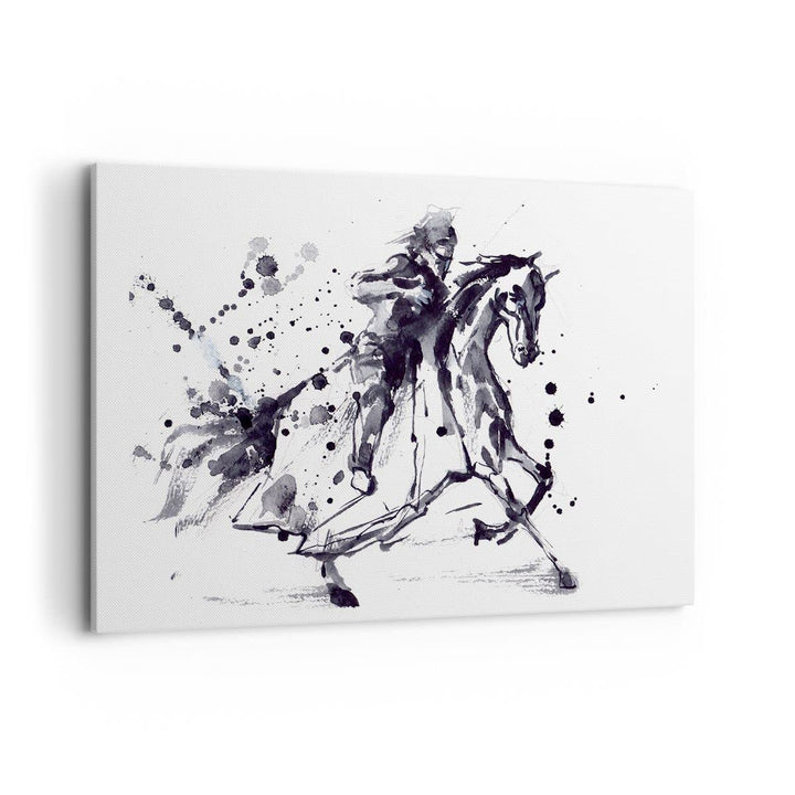 Bilder auf Leinwand 100x70cm Leinwandbild Pferd Ritter Geschichte Reiten Gross Wanddeko Bild Schlafz