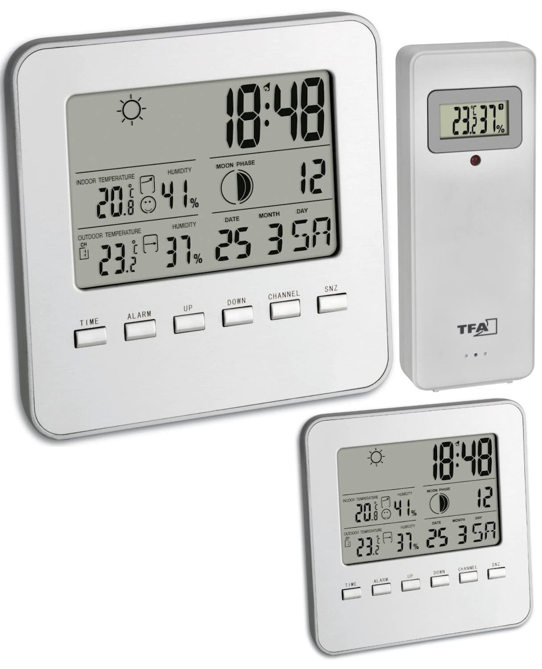 TFA-Dostmann Funk-Wetterstation QUADRO Spezial mit 2 Display TFA 35.1098.54.99