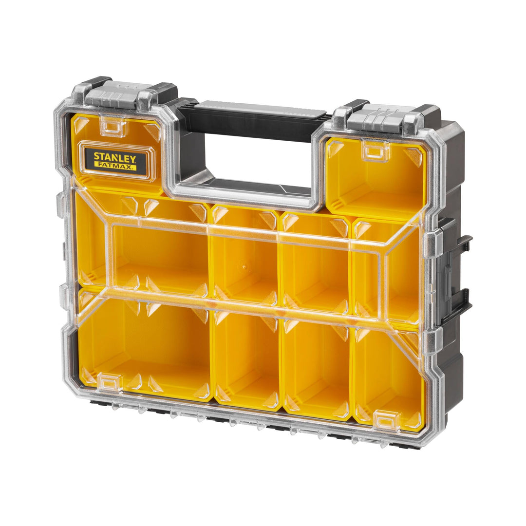 Stanley FatMax Aufbewahrungsbox (44.29 cm x 35.60 cm x 11.00 cm, tiefe Fächer, stabile Kunststoffsch