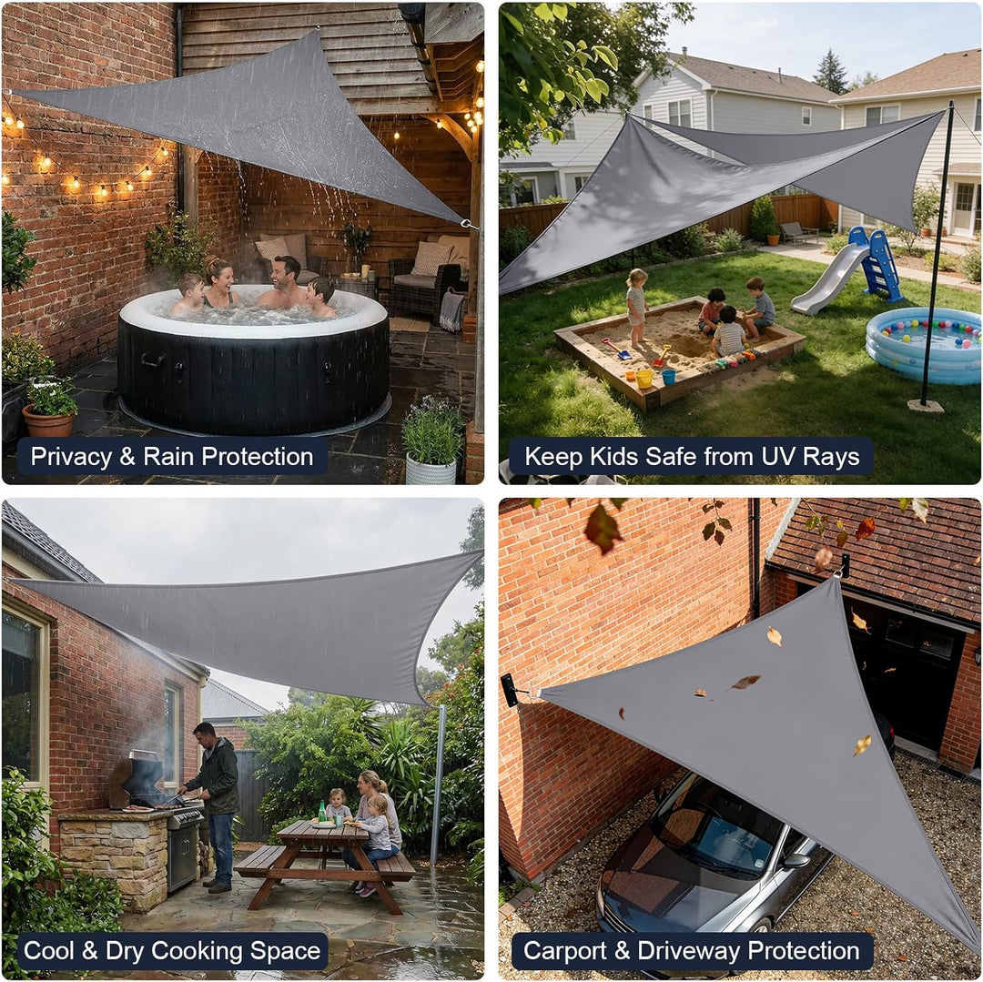 Sonnensegel Dreieck 2,5 x 2,5 x 2,5m Wasserdicht Sonnenschutz inkl Befestigungsseile PES Polyester m