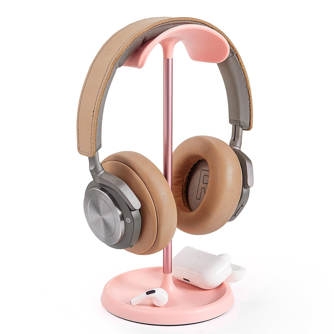 Kopfhörer Ständer, Gebogener Headset Halterung mit Ablagefach, Schwere Basis Gaming Kopfhörer Halter