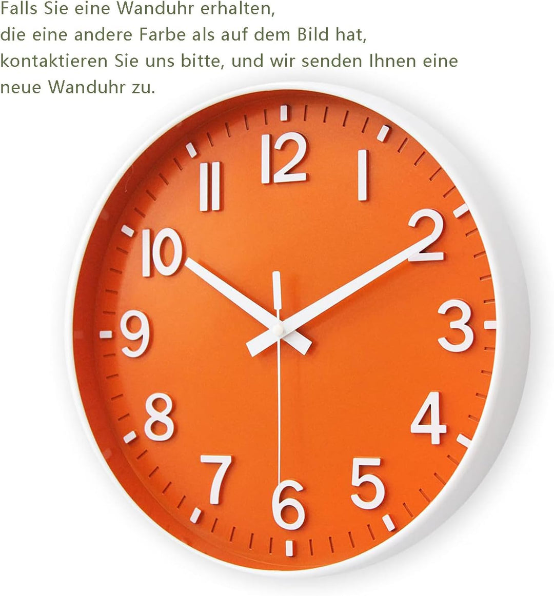 HZDHCLH 30cm Lautlos Wanduhr Schleichende Sekunde mit Arabisch Ziffer ohne Ticken für Dekoration Woh