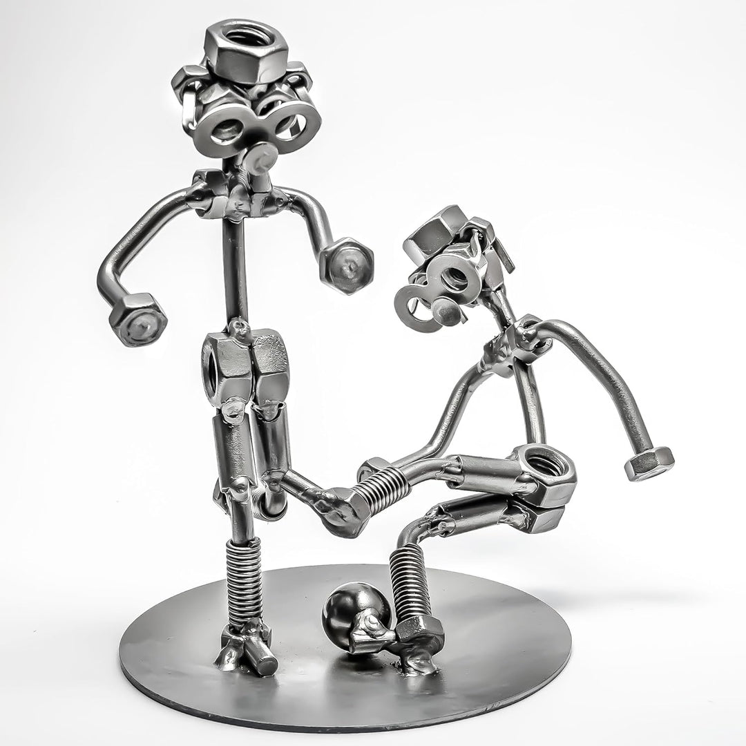 STEEMO Schraubenmännchen Fussball Fussballfans - Metall-Kunst-Deko 12x17x17 cm