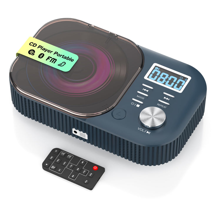 MONODEAL CD Player mit Radio und Bluetooth,White Noise,Stereo Lautsprecher | Wiederaufladbar CD Play