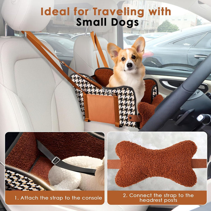 Hundesitz Mittelkonsole Auto, Hunde Autositz für kleine mittlere Haustier, Waschbarer Hundeautositz