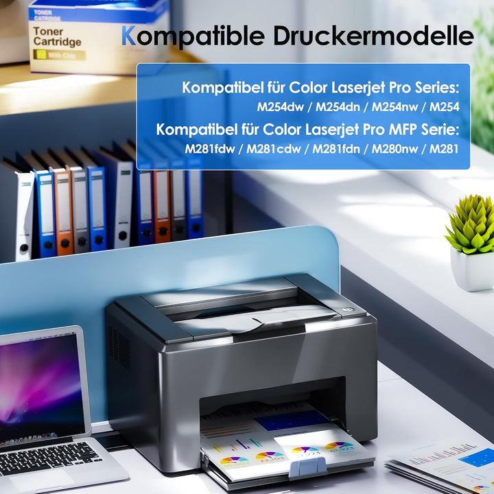 NOGIVY 203X 203A Toner Kompatibel für HP 203X 203A CF540X für Color Laserjet Pro MFP M281fdw M281fdn