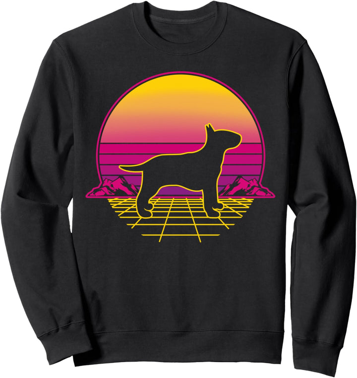 Bullterrier Hund Welpe Retro Vintage Sunset Geschenk Sweatshirt