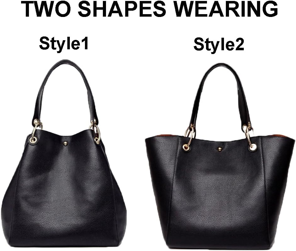 Valleycomfy Handtasche Damen Gross Shopper Tasche Leder Schwarz Klassisch Shopping Bag