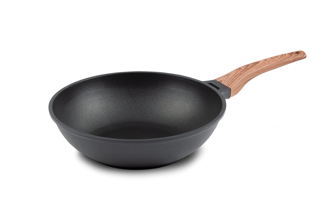 ROSMARINO Profi Wok 30 cm | Wok-pfanne mit hervorragende Wärmeverteilung und Wärmeleistung | Raffini