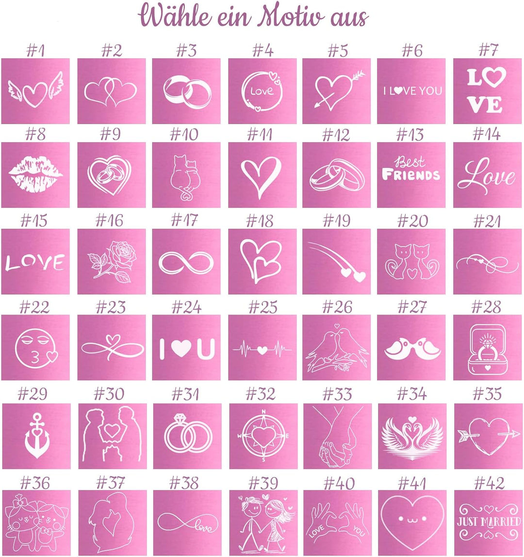 Liebesschloss mit Gravur + 2 Schlüssel - Rosa - frei gestaltbares einzigartiges Liebes Schloss, pers