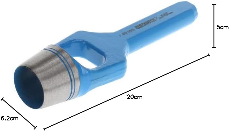 GEDORE Henkellocheisen für weiche Materialen, Ø 40 mm, Gummi Leder Dichtungen Stoff, rund, 205 mm la