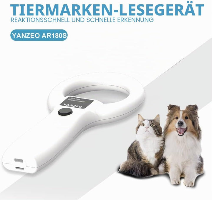 Yanzeo Haustier-Mikrochip-Scanner, RFID EMID Tier Handlesegerät, 134.2kHz Haustier-ID-Scanner wieder