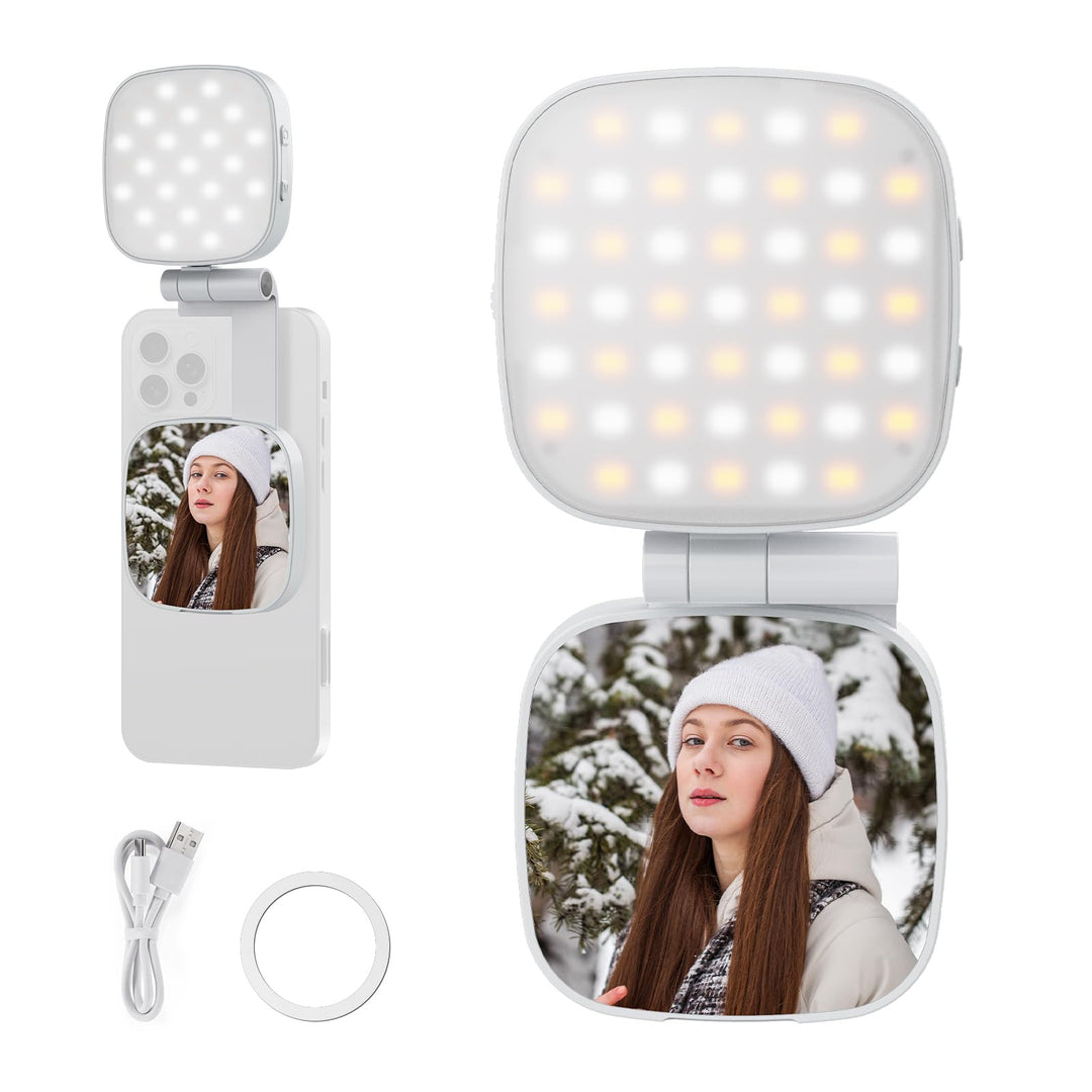 NEEWER Basics Magnetisches Selfie Licht Handy kompatibel mit MagSafe iPhone, 2W CRI95+ zweifarbiges