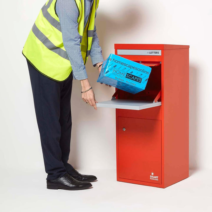 Smart Parcel Box Paketbox L - Briefkasten mit Paketfach wetterfest, rot | Paketbriefkasten, Paketbox