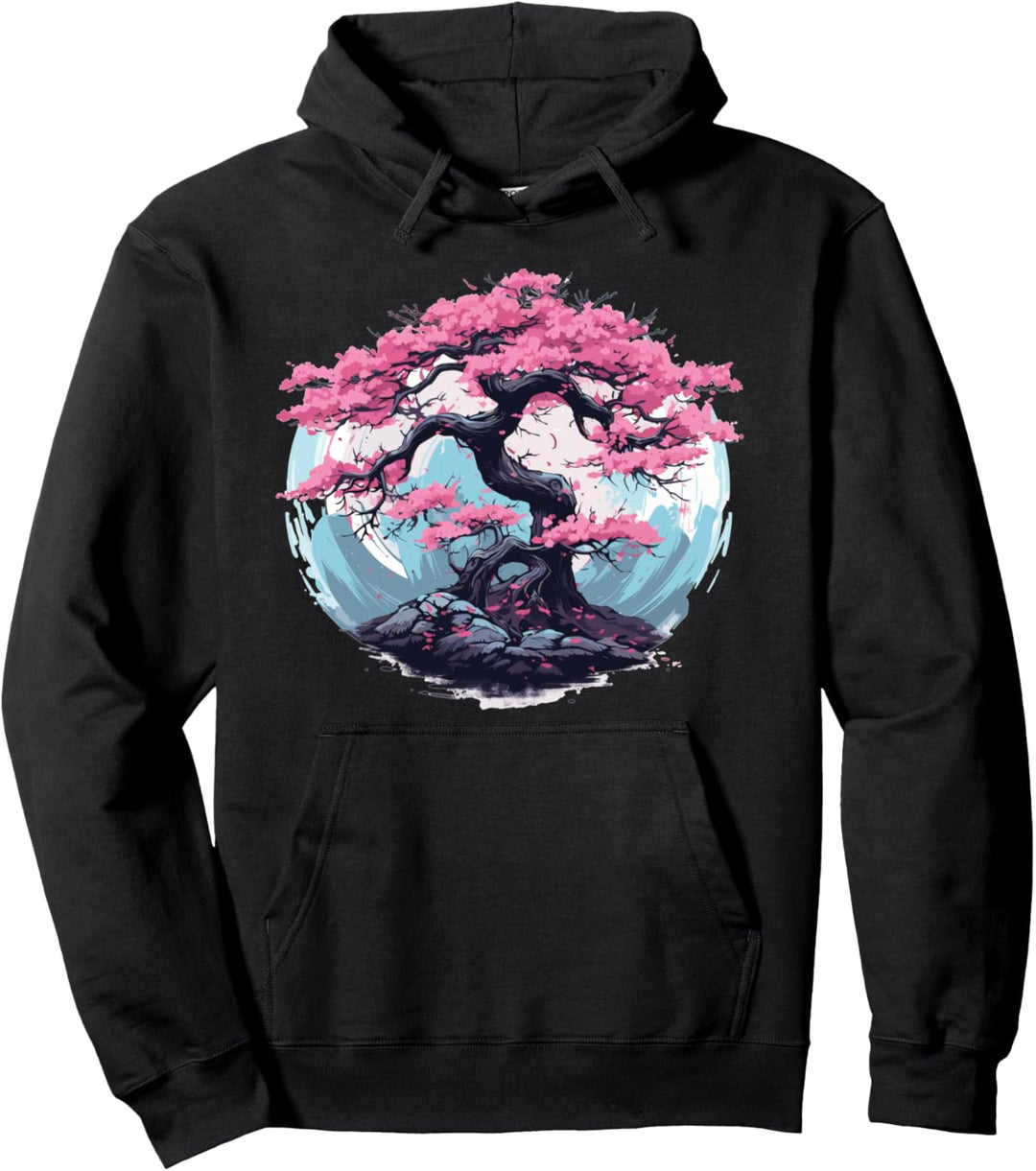 Japanese Aesthetic Vaporwave Anime Cherry Blossom Pullover Hoodie