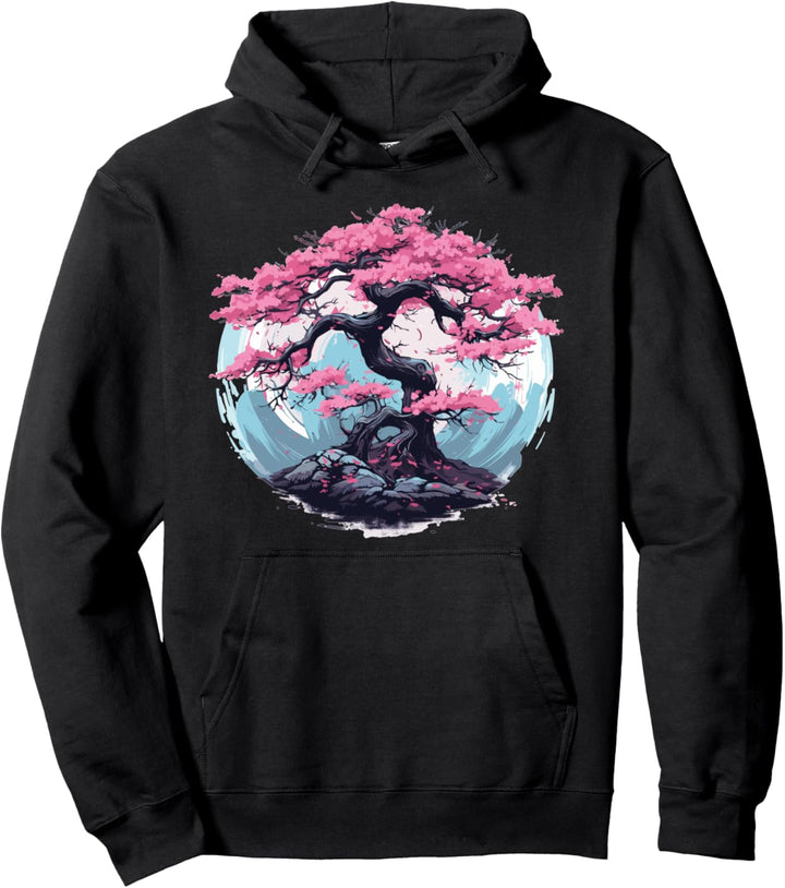 Japanese Aesthetic Vaporwave Anime Cherry Blossom Pullover Hoodie