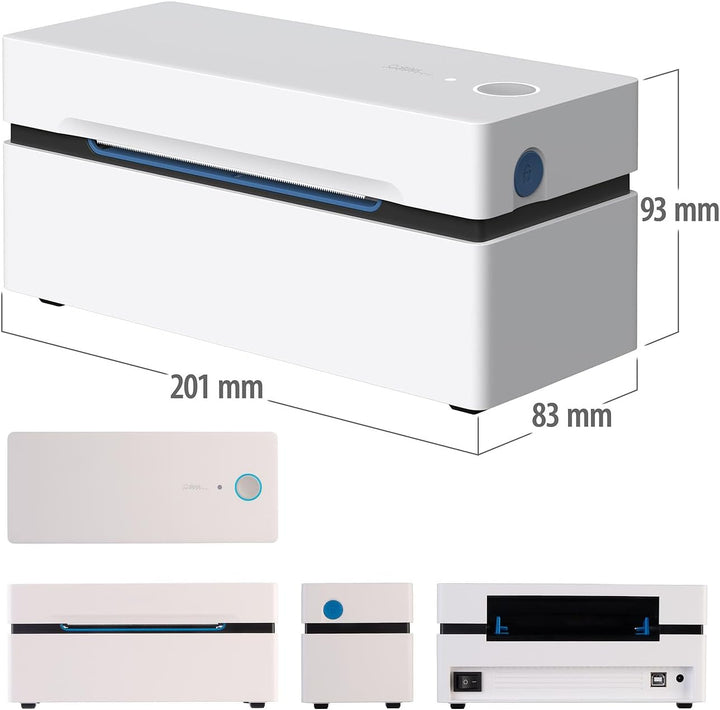 Callstel Mini-Drucker für Handy: Etiketten-Thermodrucker mit 550 Etiketten 100x150mm, 203 DPI, BT, A