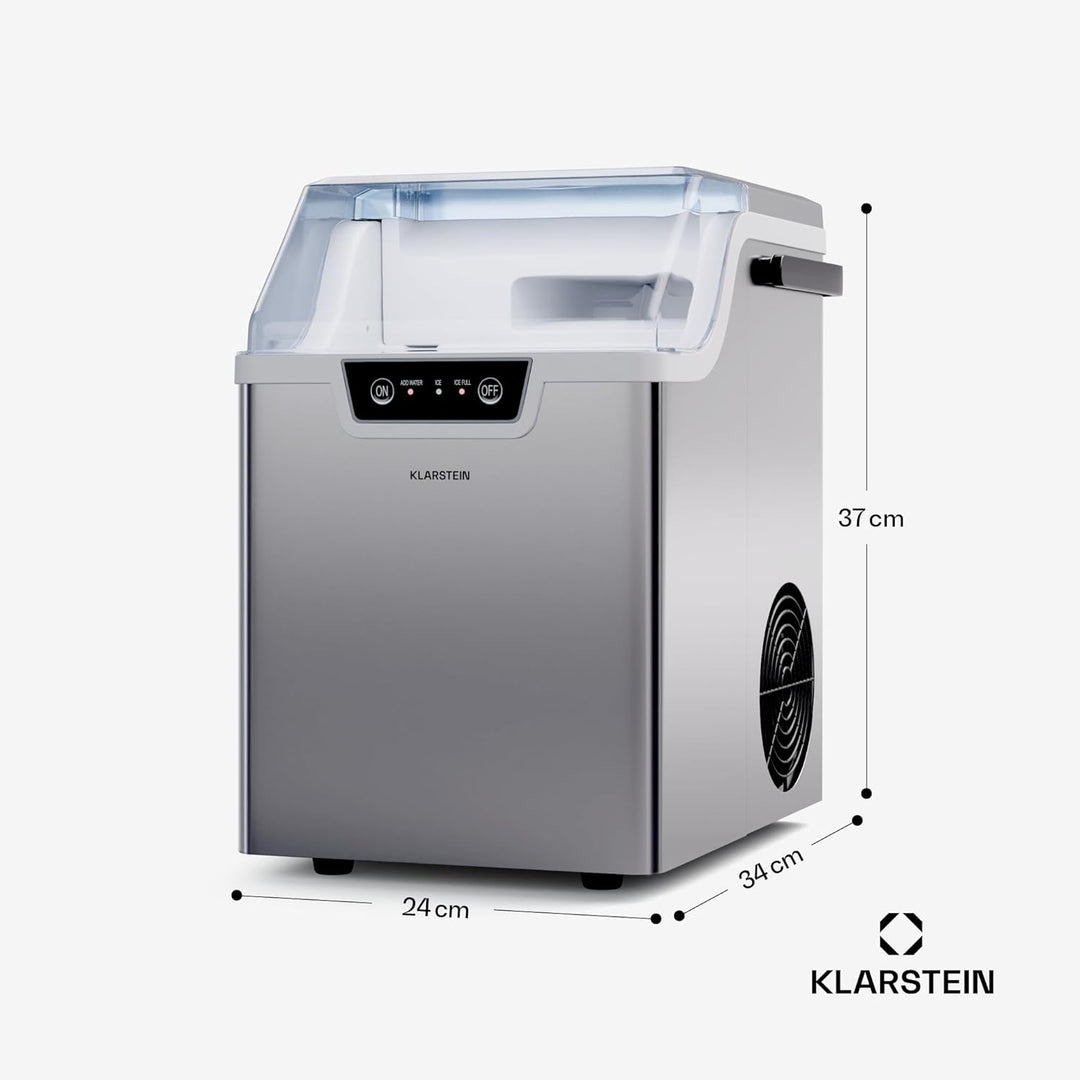 Klarstein Eiswürfelmaschine für Zuhause, Camping & Gastro, 200W Mini-Eiswürfelmaschine Klein, 4 Min