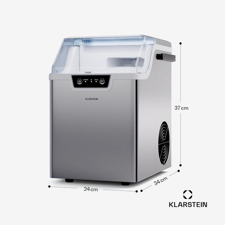 Klarstein Eiswürfelmaschine für Zuhause, Camping & Gastro, 200W Mini-Eiswürfelmaschine Klein, 4 Min