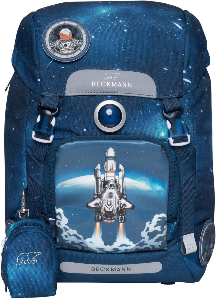 BECKMANN, Schulrucksack-Set Classic, 6-teilig, Grundschule, ergonomisch, inkl. Regenüberzug, 22L Spa