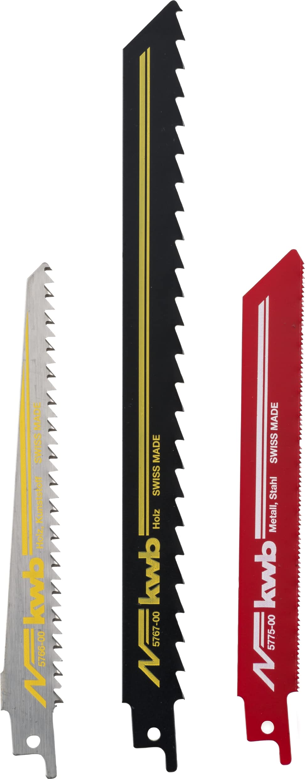 KWB Säbelsägeblätter - Sägeblattset (3 Stück, für Holz und Metall, Zubehör Säbelsäge Set fein, mitte