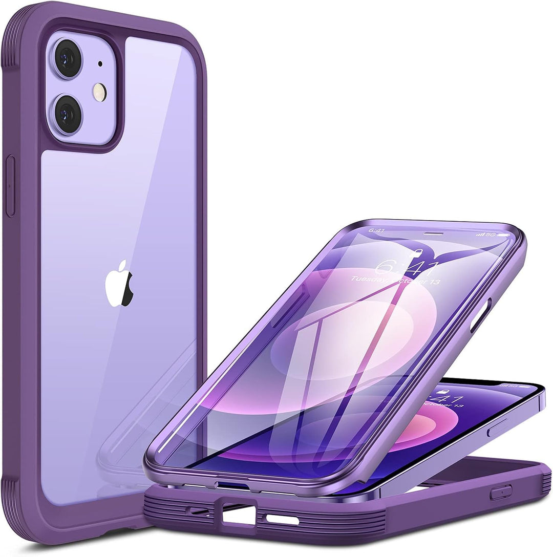 Miracase 360 Grad Hülle Kompatibel mit iPhone 12/12 Pro (6.1 Zoll), Ganzkörper Schutzhülle mit einge