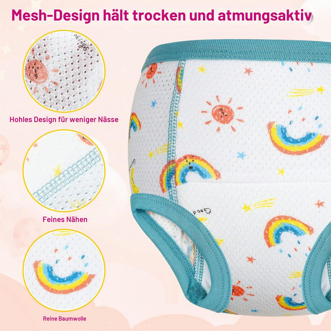 MOEMOE BABY Töpfchen Trainingshose, 6 Stück Töpfchentraining Unterhosen Trainer Töpfchen Trainingsho
