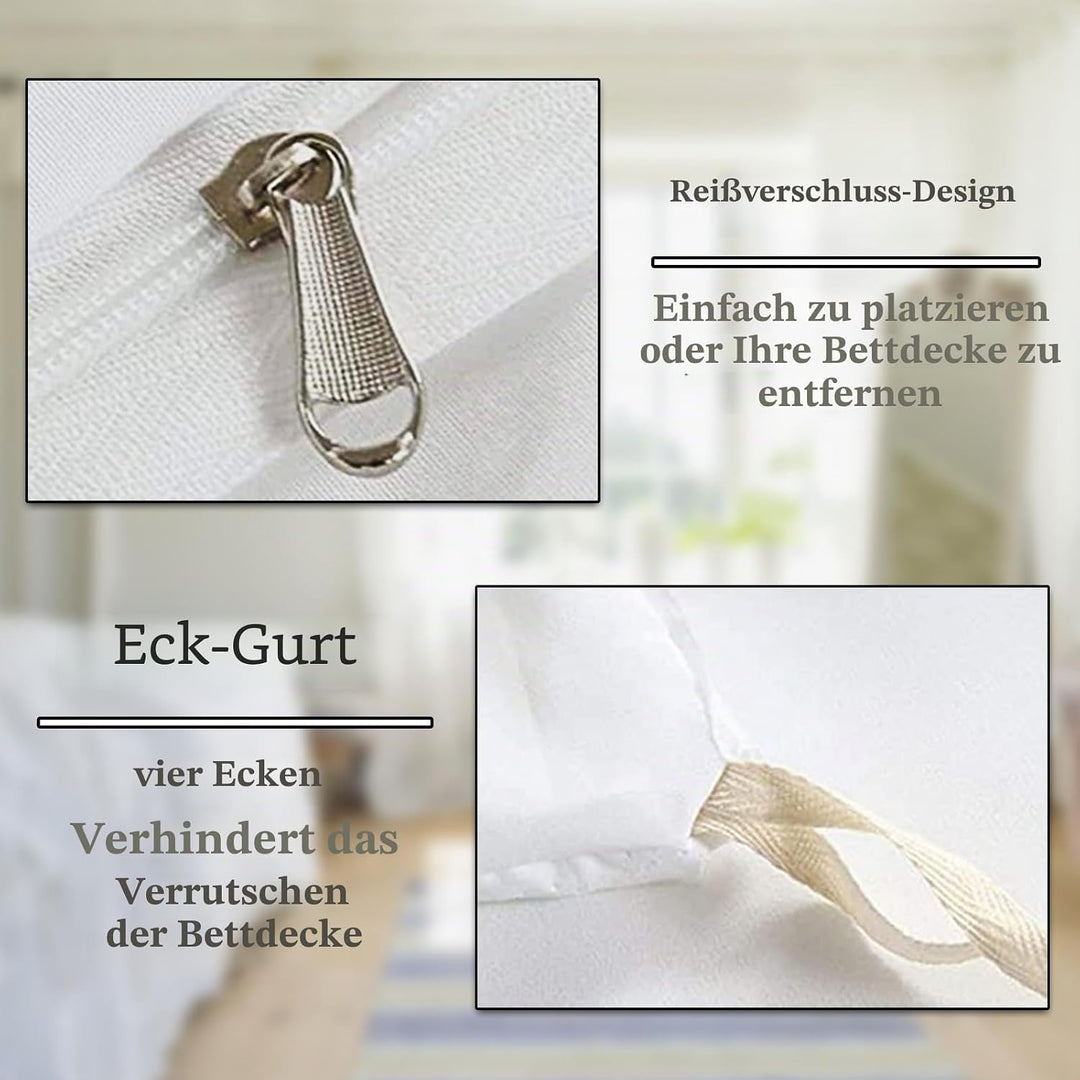 Bettwäsche 135x200, 3D Pferde Tier Muster Bettwäsche-Sets mit Reissverschluss, Super Weiche Angenehm