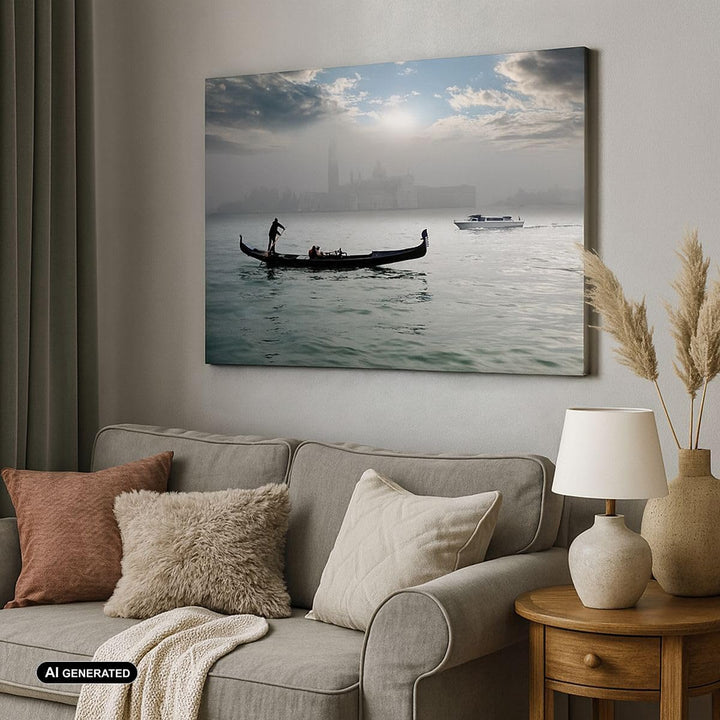 Bilder auf Leinwand 100x70cm Leinwandbild Venedig italien stadt wasser Gross Wanddeko Bild Schlafzim