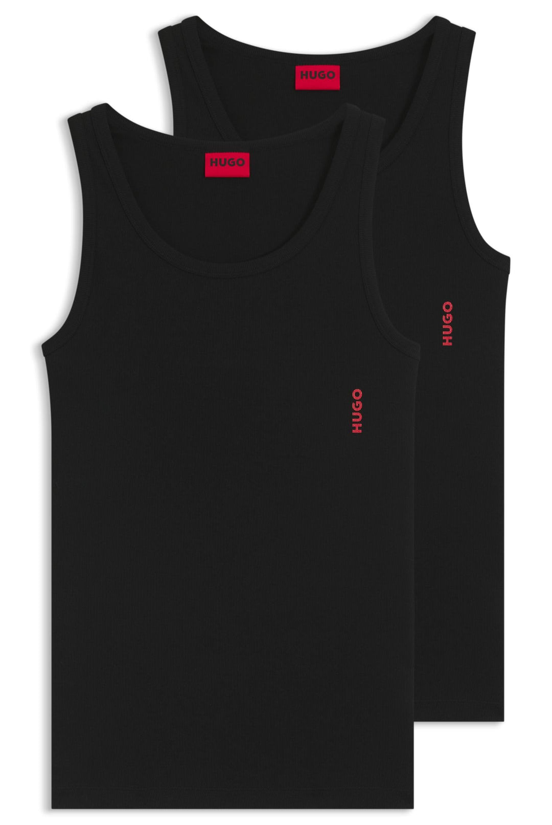 HUGO Herren Tank TOP Twin Pack Zweier-Pack Tanktops aus Stretch-Baumwolle mit Logo S New - Black1, S
