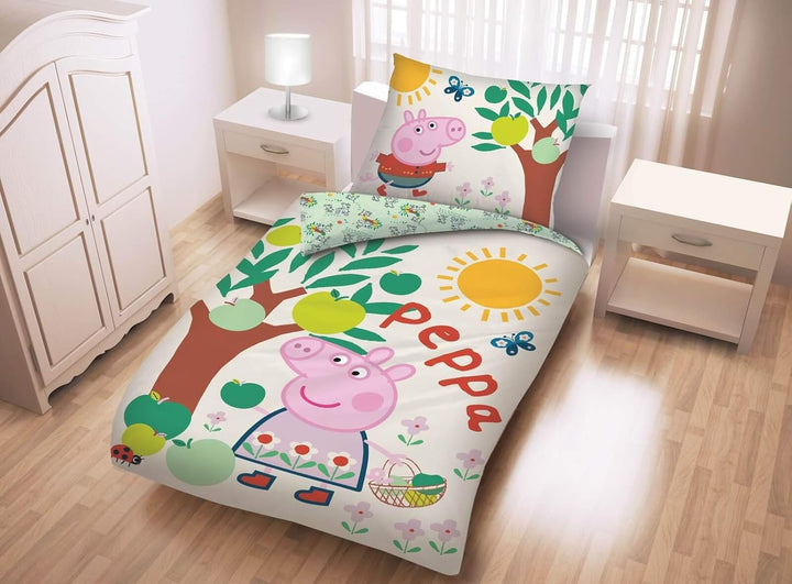 Halantex Peppa Pig Babybettwäsche Kinderbettwäsche 140x200 + 70x90 cm Peppa Wutz