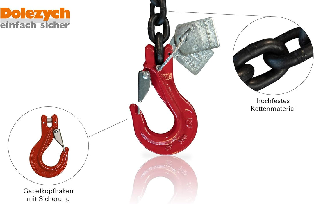 Dolezych Spannzurrkette PowerLash L-150, 2200 daN, 2-teilig, mit Gabelkopfhaken, 3,5 m Länge, Kette