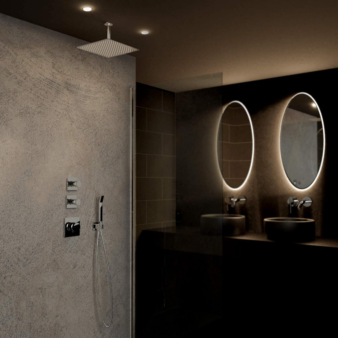 Stilform Edelstahl Regendusche 300*300 Anti Kalk Düsen 30 cm EasyClean Nirosta Regenbrause Duschkopf