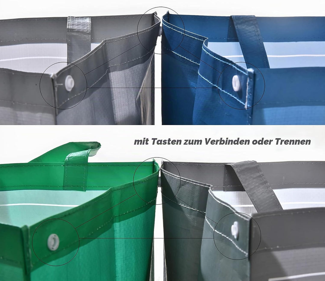 Wiederverwendbare Recycling-Taschen, 3er-Pack Innen- und Aussenbereich Mülltrennung, Wasserdichte Ab