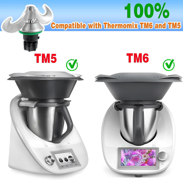 Passend für Vorwerk Thermomix TM5/TM6 Edelstahl Teigmischmesser (mit Dichtungsring) Küchenmaschinen-