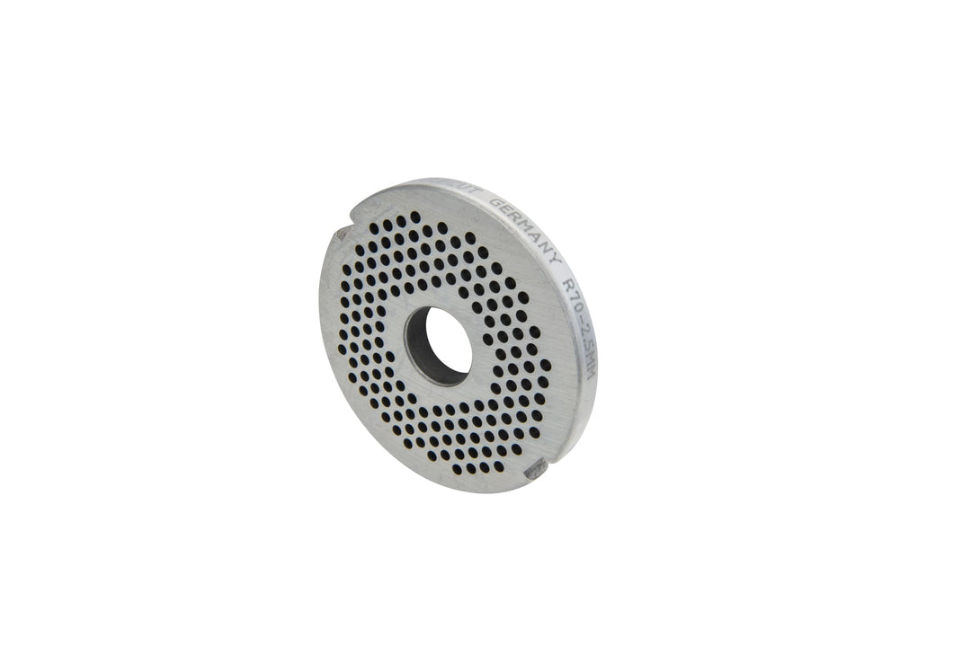 Wolfcut Lochscheiben codiert mit 2 Nuten kompatibel mit Fleischwolf FEUMA TW-R70 (2,5 mm), 2,5 mm