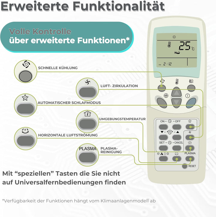 Wellclima Universalfernbedienung für LG Klimaanlagen, WEC-LG3, Kompatibel mit Allen Modellen, Ähnlic