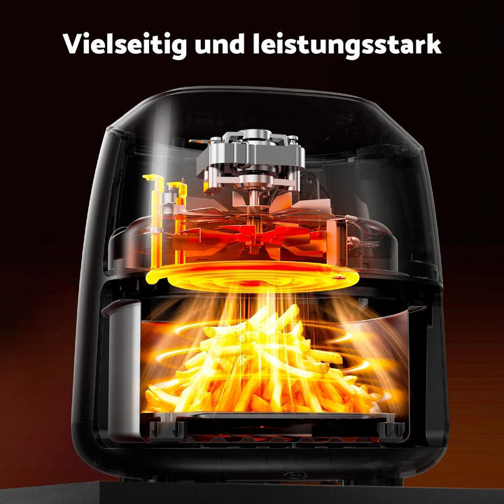 aeco Cube 2.0 Mini Airfryer – Kompakte Heissluftfritteuse, 2 Liter, BPA-frei, 60 Min. Timer, Antihaf