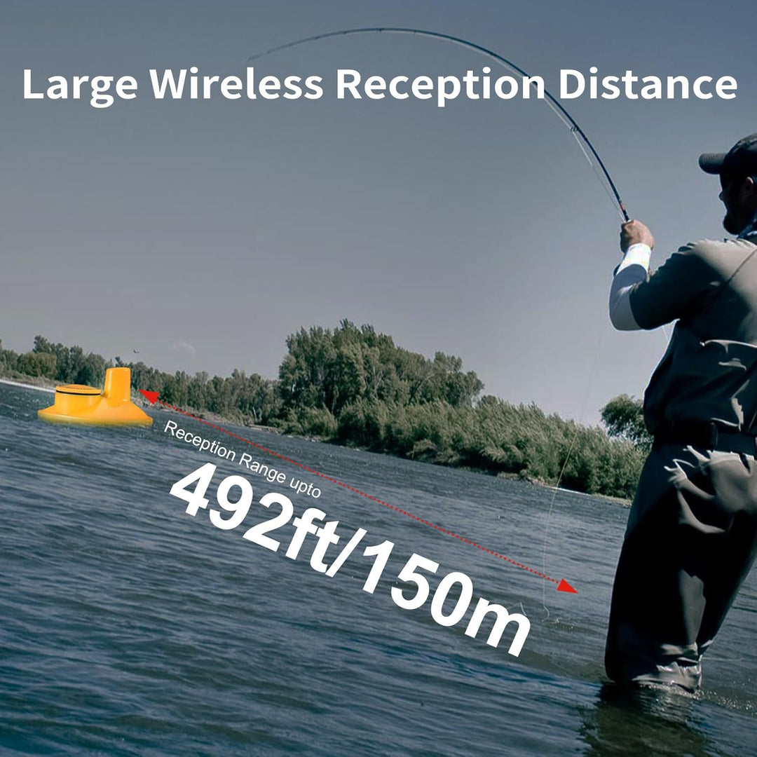 LUCKY Drahtloser Fischfinder Sonarsensor Tragbarer Sonar Fischfinder LCD Display Tiefenmesser zum An