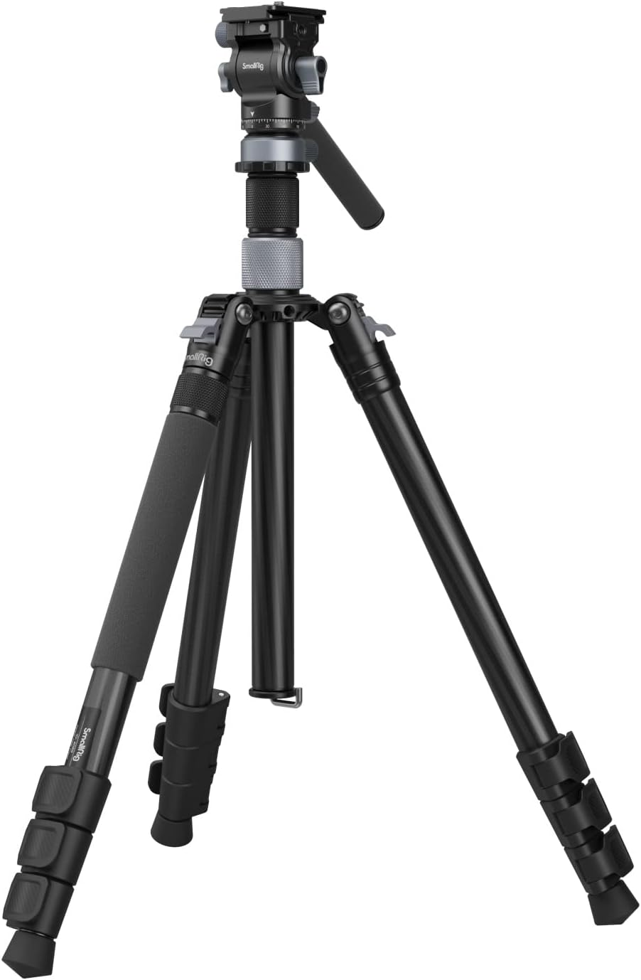 SMALLRIG 63" Video Travel Tripod, Carbonfaser-Stativ mit Schnellwechsel-Fluidkopf, Nivellierschalenb