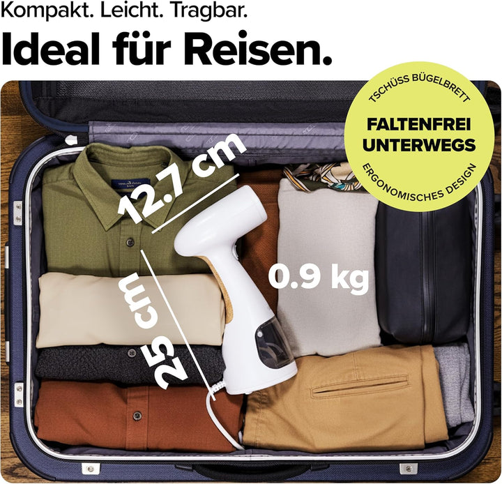 Dupray Voila 3-in-1 Dampfglätter mit Aufsatz, 1200 Watt, Tragbarer Stoff- und Kleidungsdampfer, Reis