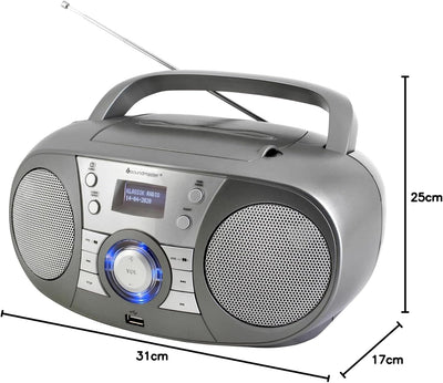 Soundmaster SCD1800TI tragbares Digitalradio CD-Player DAB+ UKW-RDS USB AUX Bluetooth