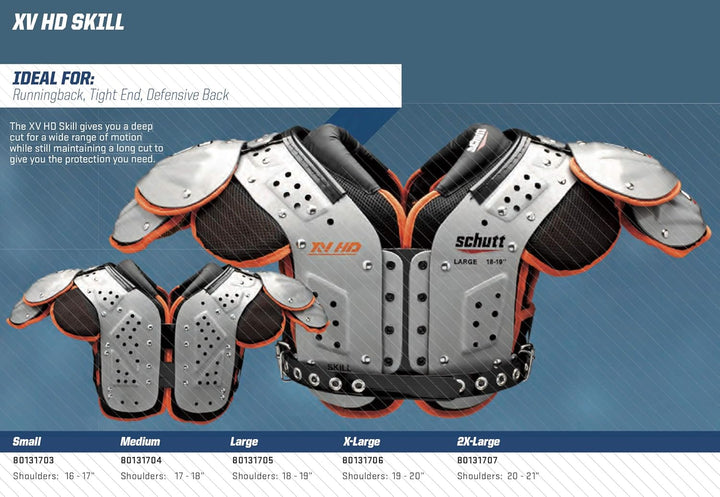 Schutt Sports Varsity XV HD Skill Schulterpolster XXL, XXL