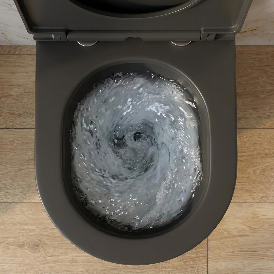 LAVITA Wand-WC Brava Black Hänge Toilette WC Sitz Toilettendeckel mit Absenkautomatik & Metallscharn