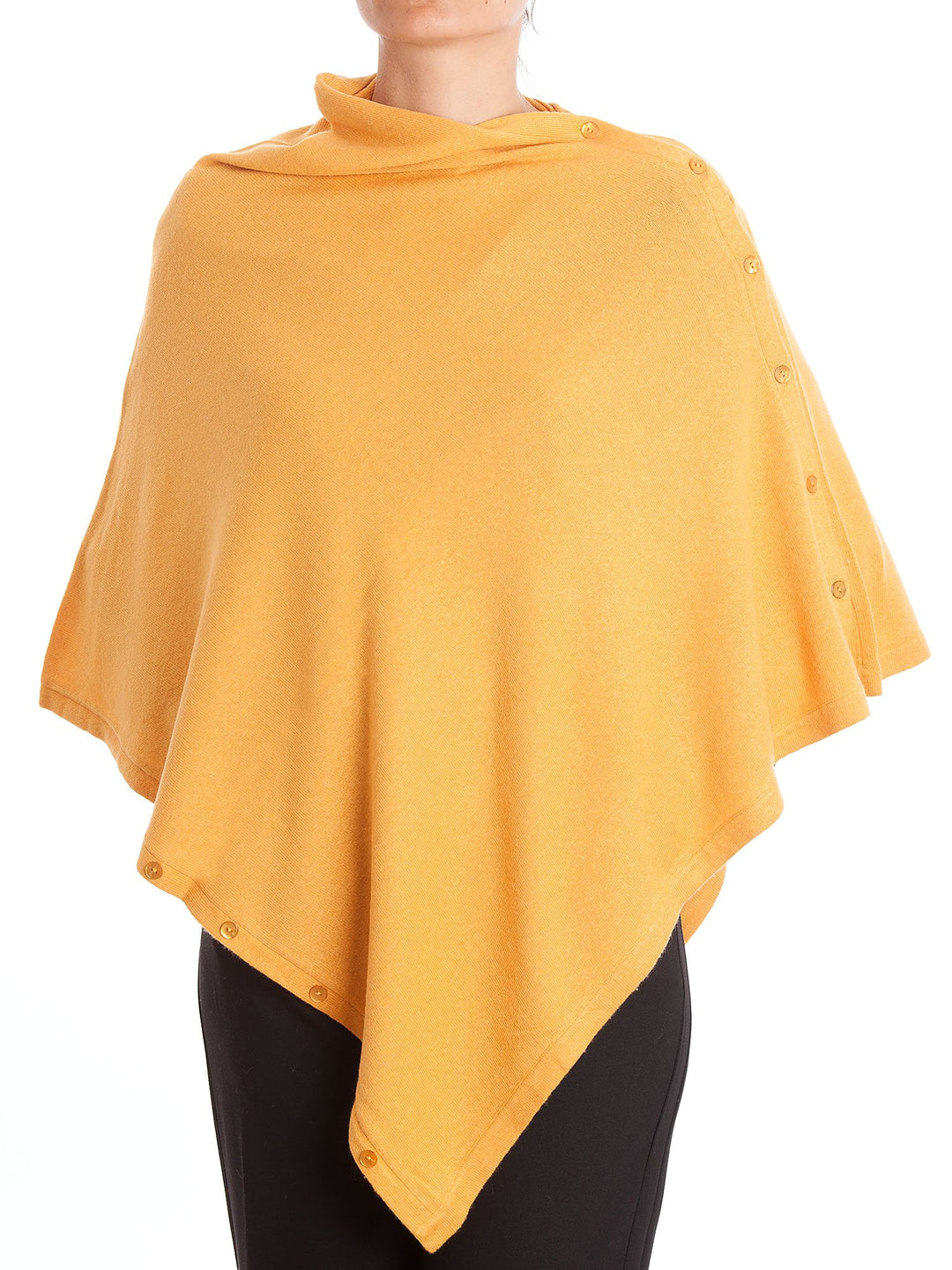 Dalle Piane Cashmere - Poncho mit Knöpfen aus Kaschmir-Gemisch - für Damen Einheitsgrösse Gelb, Einh