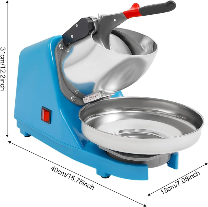 Elektrischer Eisrasierer Maschine,380W Eiszerkleinerer 65kg/h,Elektrisch Ice Crusher für Restaurants