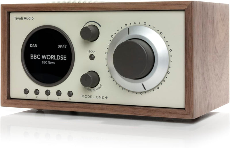 Tivoli Audio Model One+ FM/DAB+ Radio mit Bluetooth und Fernbedienung (Walnuss/Beige) Walnuss /