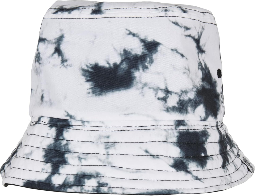 Flexfit Batik Wende-Bucket Hat - Unisex Anglerhut für Damen &amp; Herren, eine Seite einfarbig Schwarz,