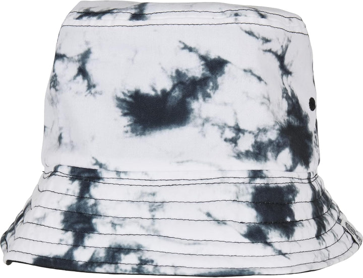 Flexfit Batik Wende-Bucket Hat - Unisex Anglerhut für Damen &amp; Herren, eine Seite einfarbig Schwarz,
